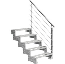 Scară din oțel cu balustradă și patru trepte