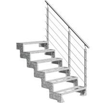 Scară metalică cu balustradă și cabluri