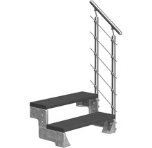 Scară cu două trepte cu balustradă metalică