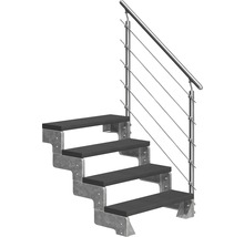 Scară cu balustradă și trepte din oțel inoxidabil