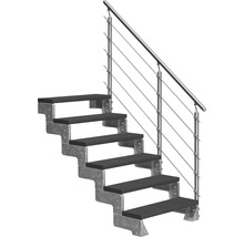 Scară cu cadru metalic și balustradă cu cabluri din oțel inoxidabil