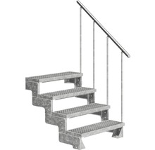 Scară metalică cu patru trepte și balustradă