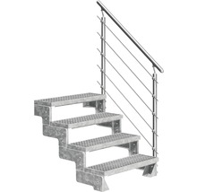 Scară din oțel cu patru trepte și balustradă