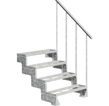 Scară metalică cu patru trepte și balustradă