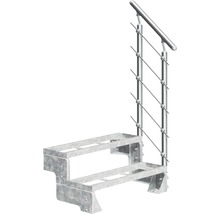 Balustradă metalică pentru scări cu două trepte