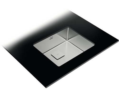 Chiuvetă din oțel inoxidabil în blat negru