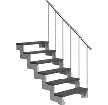 Scară cu cadru metalic și balustradă