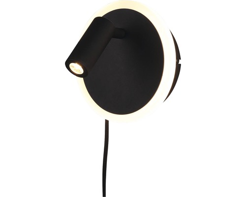 Lumină de perete neagră cu lumină LED circulară