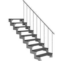 Scară cu cadru metalic și balustradă