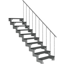 Scară cu cadru metalic și balustradă
