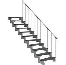Scară cu cadru metalic și balustradă