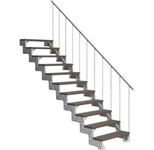 Scară cu trepte din lemn și balustradă metalică pentru interior