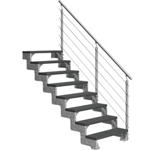 Scară cu cadru metalic și balustradă