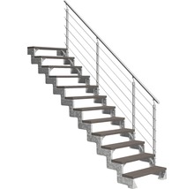 Scară cu structură din oțel și trepte din lemn