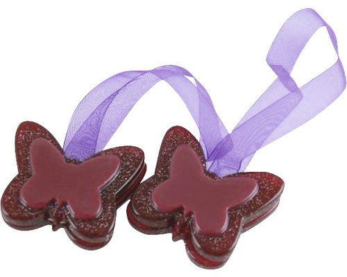 Magneți decorativi Butterfly pentru perdea - cu panglică de fixare, mov/roșu, set 2 buc.