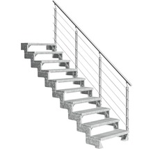 Scară metalică cu balustradă pentru exterior