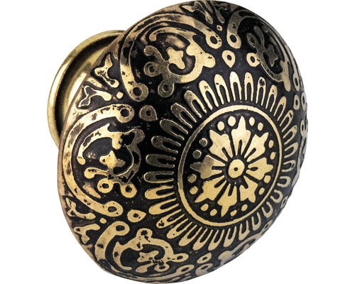 Buton pentru mobilă Ø30mm, alamă antic auriu/negru