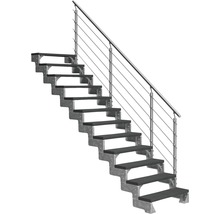 Scară cu cadru metalic și balustradă