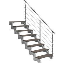Scară cu balustradă din oțel și trepte din lemn