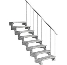 Scară dreaptă din oțel cu balustradă