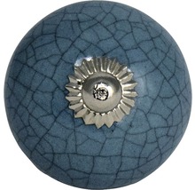 Buton ceramic pentru mobilă cu model crăpat și bază metalică