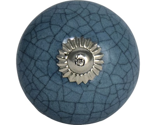 Buton ceramic pentru mobilă cu model crăpat și bază metalică