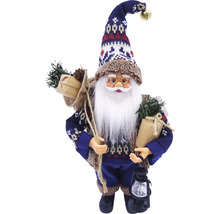 Moș Crăciun decorativ cu căciulă, barbă și sac de cadouri ca decorație festivă