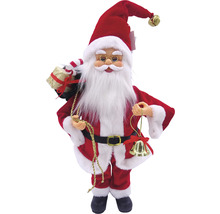 Figurină Moș Crăciun cu sac și clopot