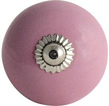 Buton de mobilă ceramic, rotund cu fixare argintie