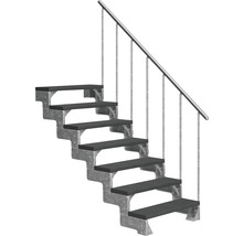 Scară dreaptă cu cadru metalic și balustradă