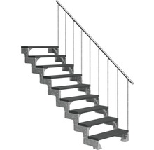 Scară dreaptă cu cadru metalic și balustradă
