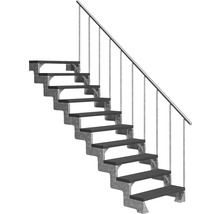 Scară dreaptă cu balustradă metalică și trepte din lemn
