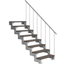 Scară exterioară cu șapte trepte și balustradă