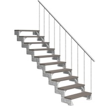 Scară cu balustradă metalică și trepte din lemn