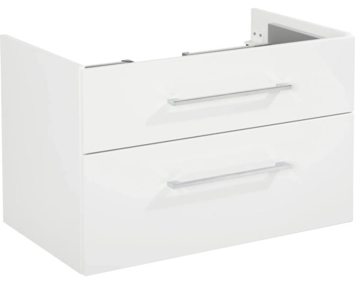 Bază lavoar baie suspendată FACKELMANN Hype 3.0, 2 sertare, PAL, 80 cm, alb
