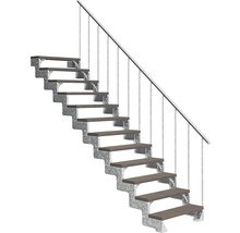 Scară din oțel cu trepte din lemn și balustradă