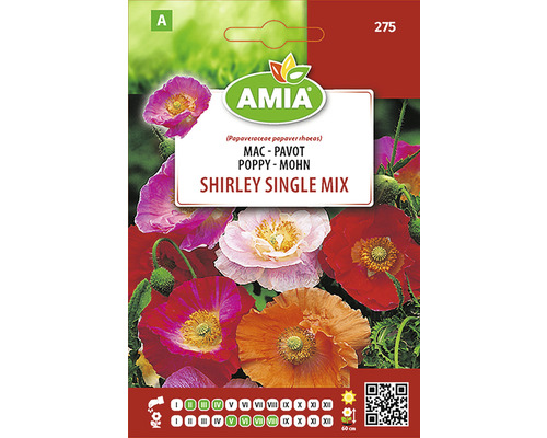 Semințe flori Amia mac Shirley single mix