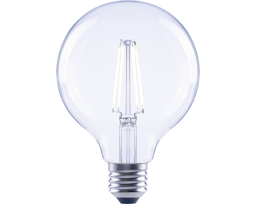 Bec LED variabil Flair E27 7W 806 lumeni, glob clar G95, lumină neutră Bec LED transparent cu corp de iluminat mare și rotund