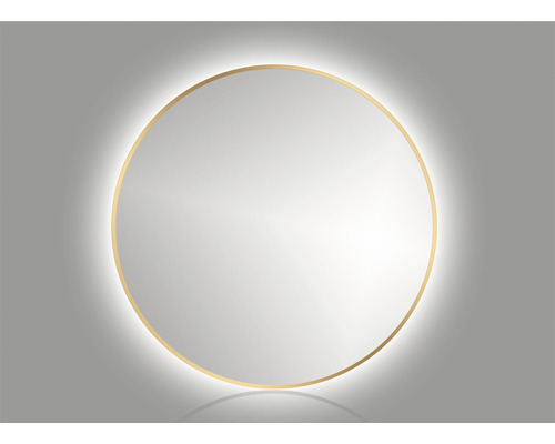 Oglindă baie cu LED Cordia Round Line Blacklight Ø60 cm ramă aurie IP 44