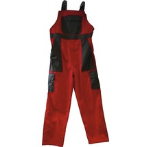 Pantaloni de lucru cu pieptar DCT Asimo din bumbac + poliester roșu/gri, mărimea 54-thumb-1