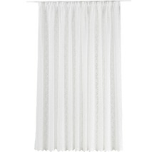 Draperie decorativă albă cu bandă de încrețire și model cu puncte
