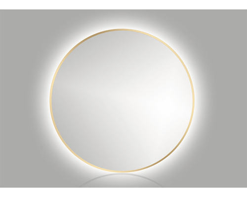 Oglindă baie cu LED Cordia Round Line Ø80 cm ramă aurie IP 44