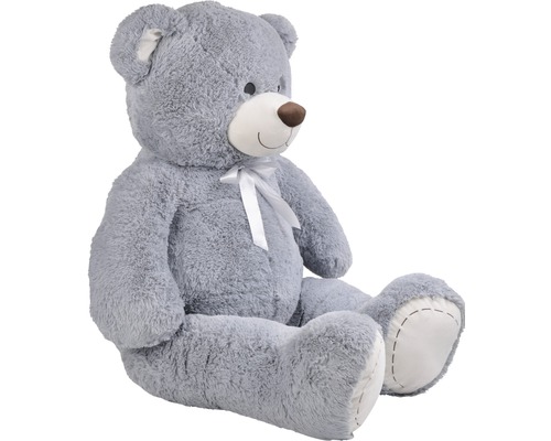 Ursuleț de pluș gri cu fundă