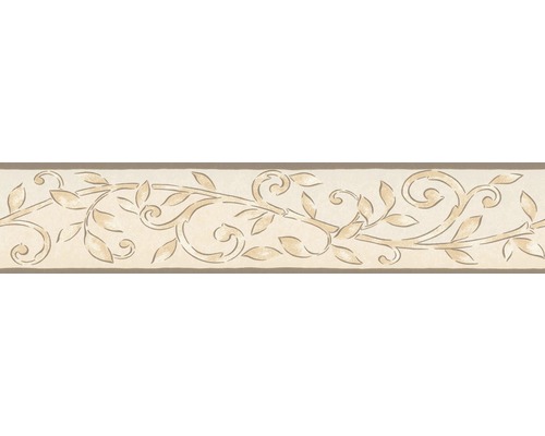 Bordură tapet 2030-45 Only Borders model frunze bej 5 m x 13 cm Bordură decorativă cu model floral de viță de vie pentru decorarea pereților