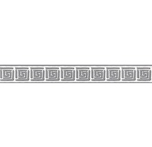 Bordură decorativă autoadezivă 93646-1 Only Borders model geometric alb/gri 5 m x 5 cm