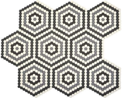 Mozaic Cuba HX3M hexagon enamel mix mat 16,6x14,4 cm