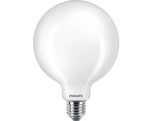 Bec LED Philips E27 10,5W 1521 lumeni, glob mat G125, lumină caldă