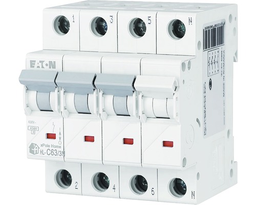 Disjunctor electric modular Eaton xPole Home 3P+N 63A 4,5kA, curbă C