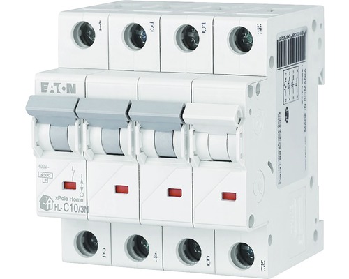 Disjunctor electric modular Eaton xPole Home 3P+N 10A 4,5kA, curbă C