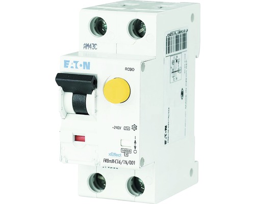 Întreruptor automat cu protecție diferențială Eaton xEffect RCBO 1P+N 16A 10kA/10mA, curbă C